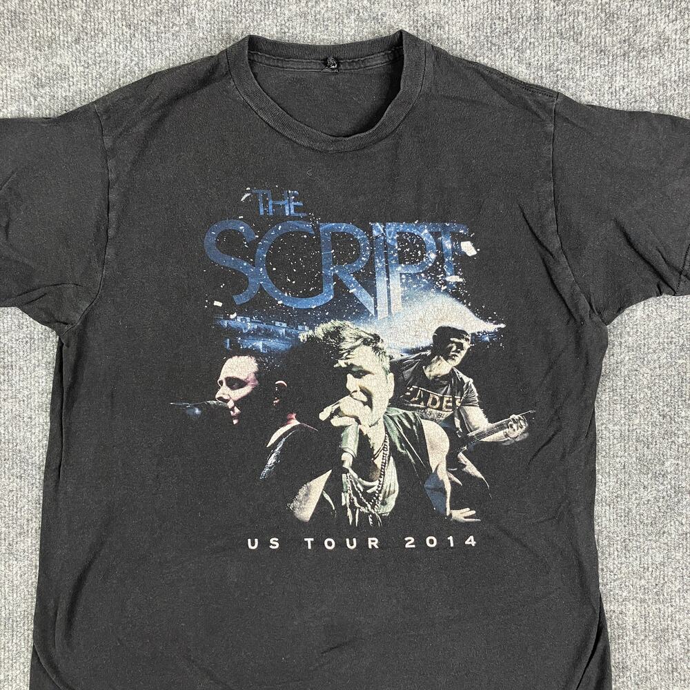 The Script Tour T-Shirt Mens Medium Black  Concert Band Graphic Short Sleeve